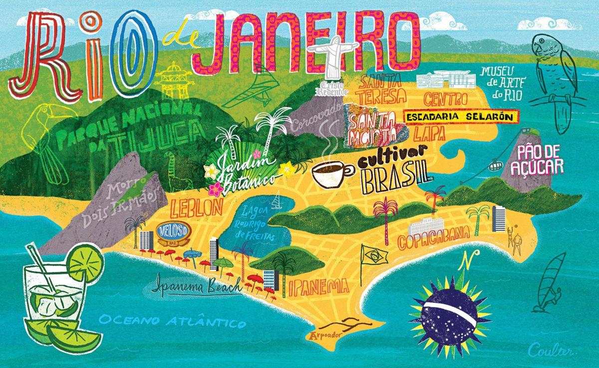 Mapa de Rio de Janeiro fons de pantalla
