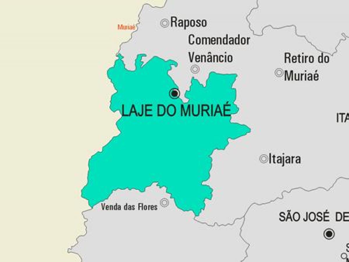 Mapa de Laje fer Muriaé municipi
