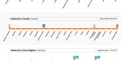 Mapa de BRT TransCarioca - Estacions