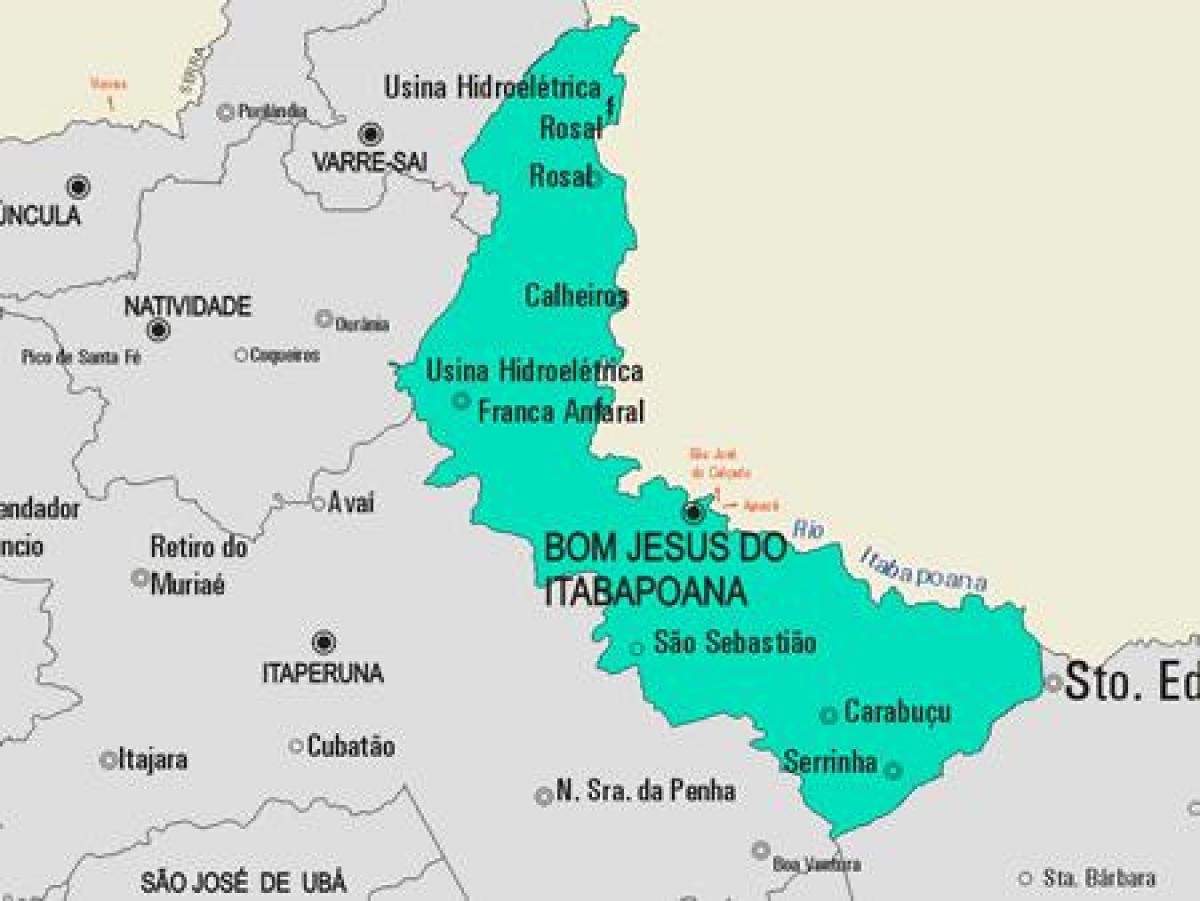 Mapa de Bom Jesús de fer Itabapoana municipi