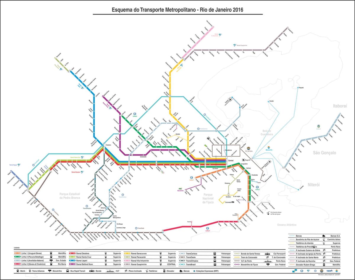 Mapa de BRT autobús Rio de Janeiro