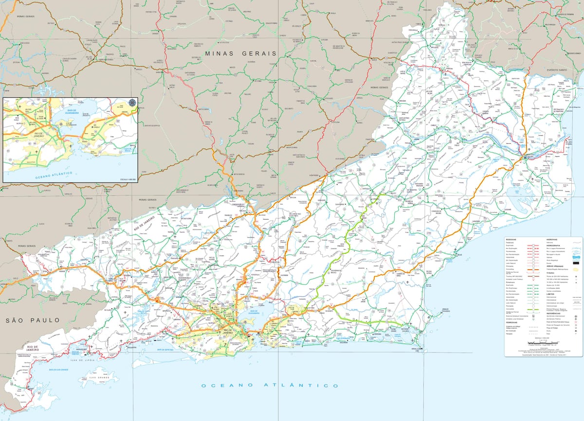 Mapa de carreteres de l'estat de Rio de Janeiro