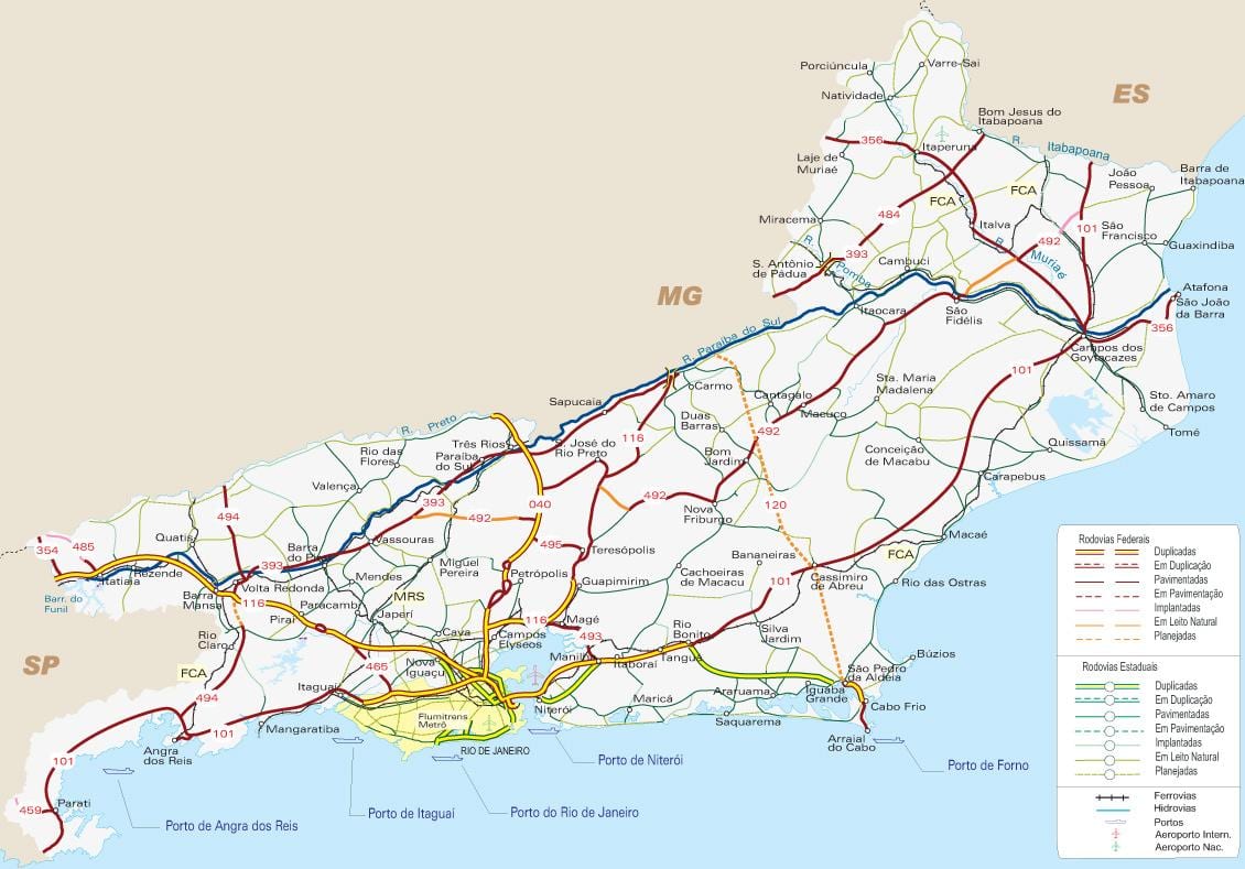 Mapa de carreteres de Rio de Janeiro