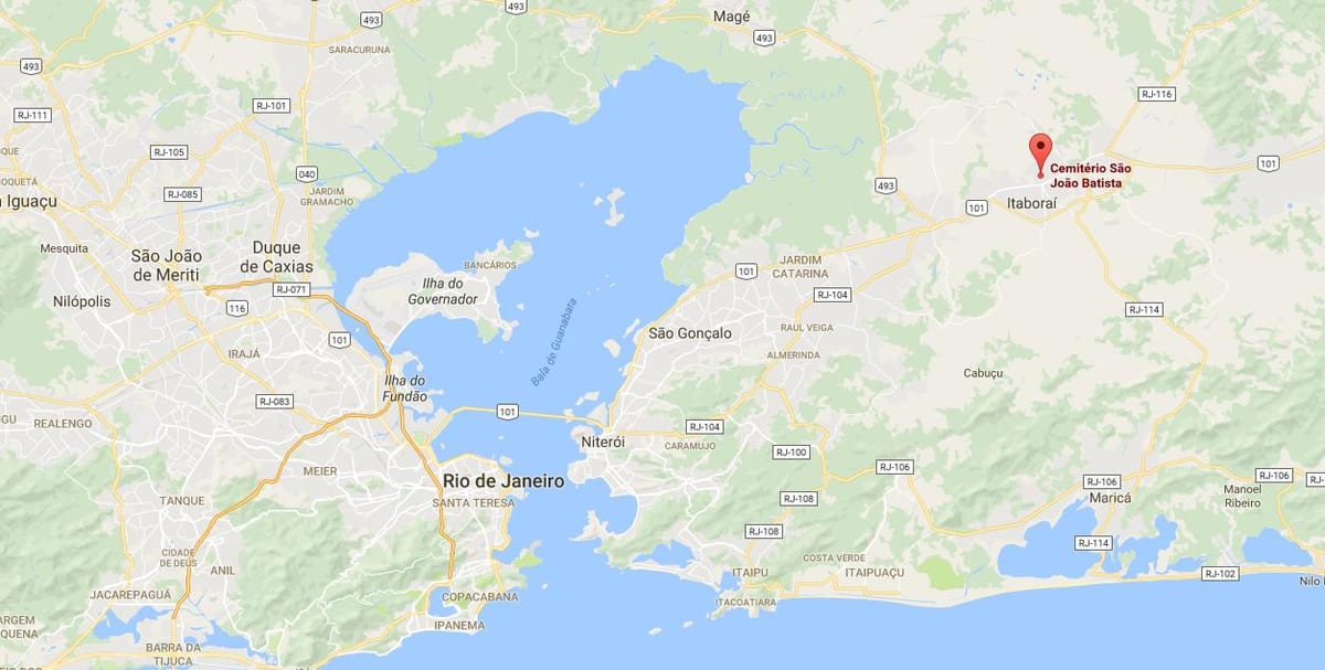 Mapa del cementiri de São João Batista