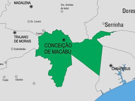 Mapa de Conceição de Macabu municipi