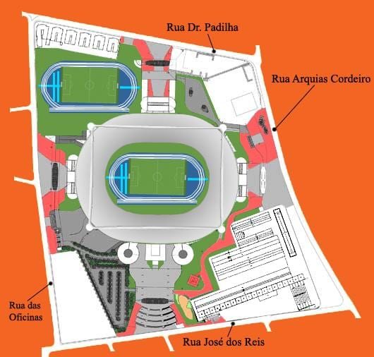 Mapa de l'estadi Engenhão