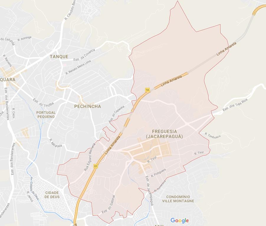Mapa de la Freguesia de Jacarepaguá