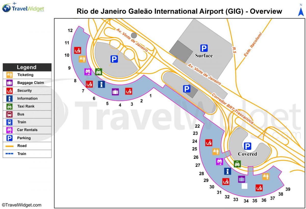 Mapa de Galeão terminal de l'aeroport