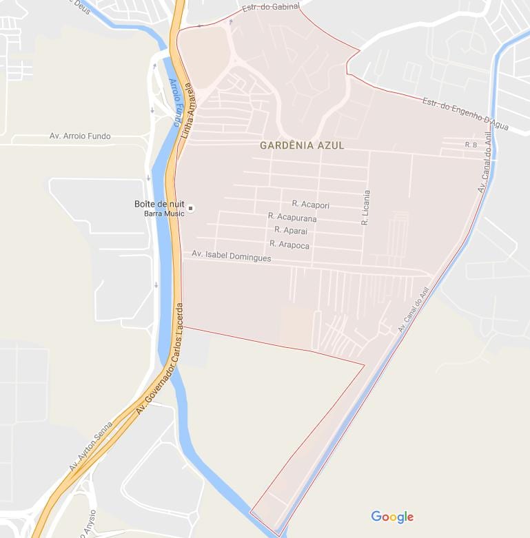 Mapa de Gardênia Azul