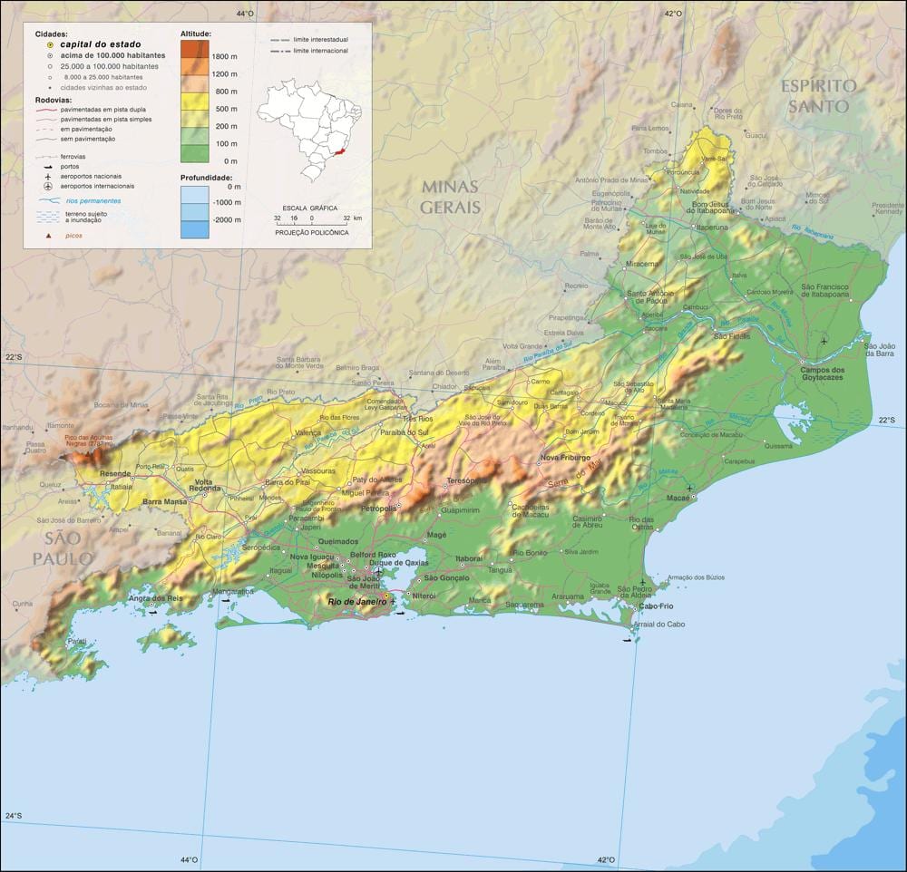 Mapa geogràfic de Rio de Janeiro