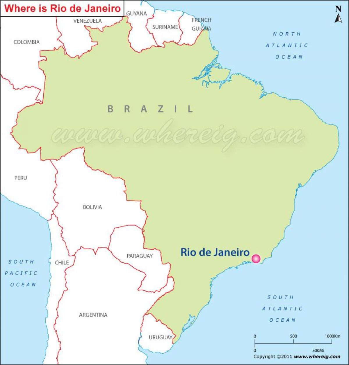 Mapa de Rio de Janeiro a Brasil