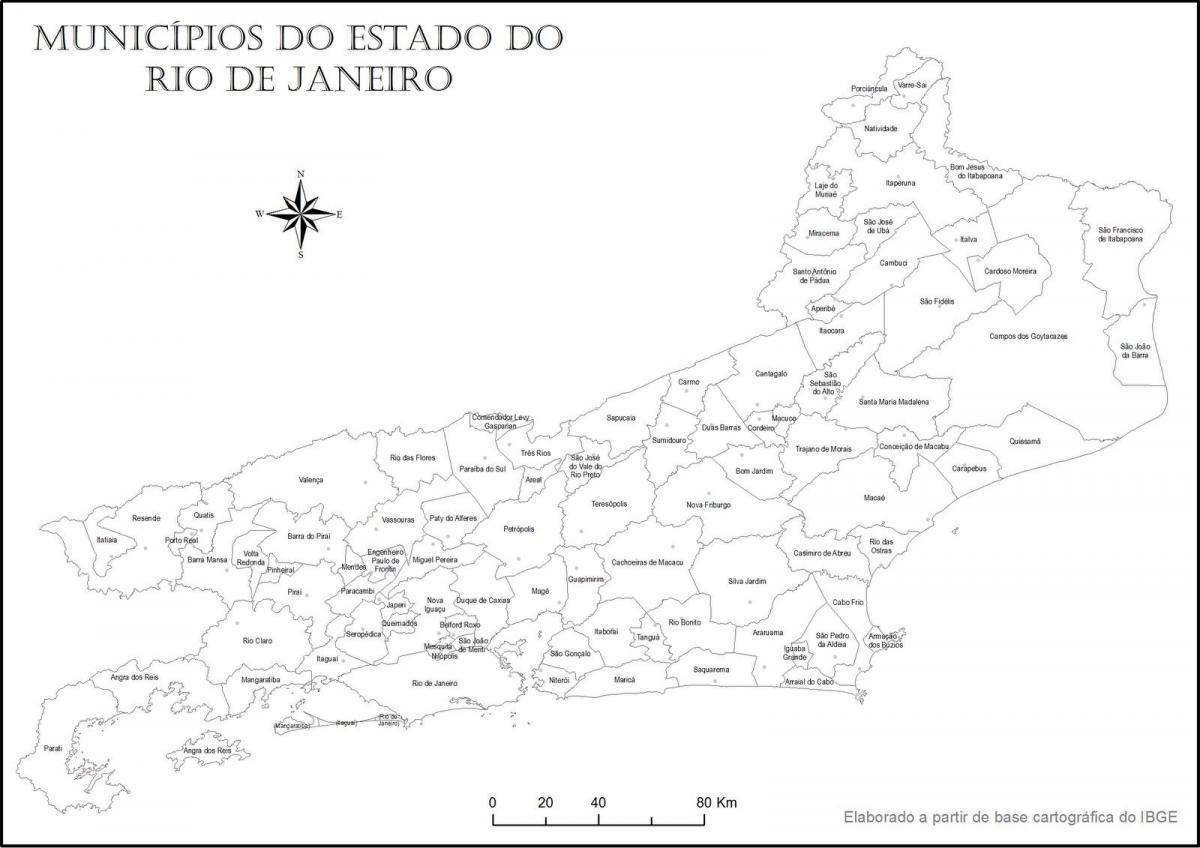 Mapa de Rio de Janeiro en blanc i negre
