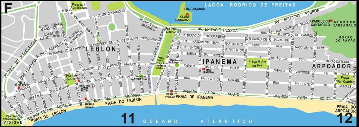 Mapa de Ipanema beach