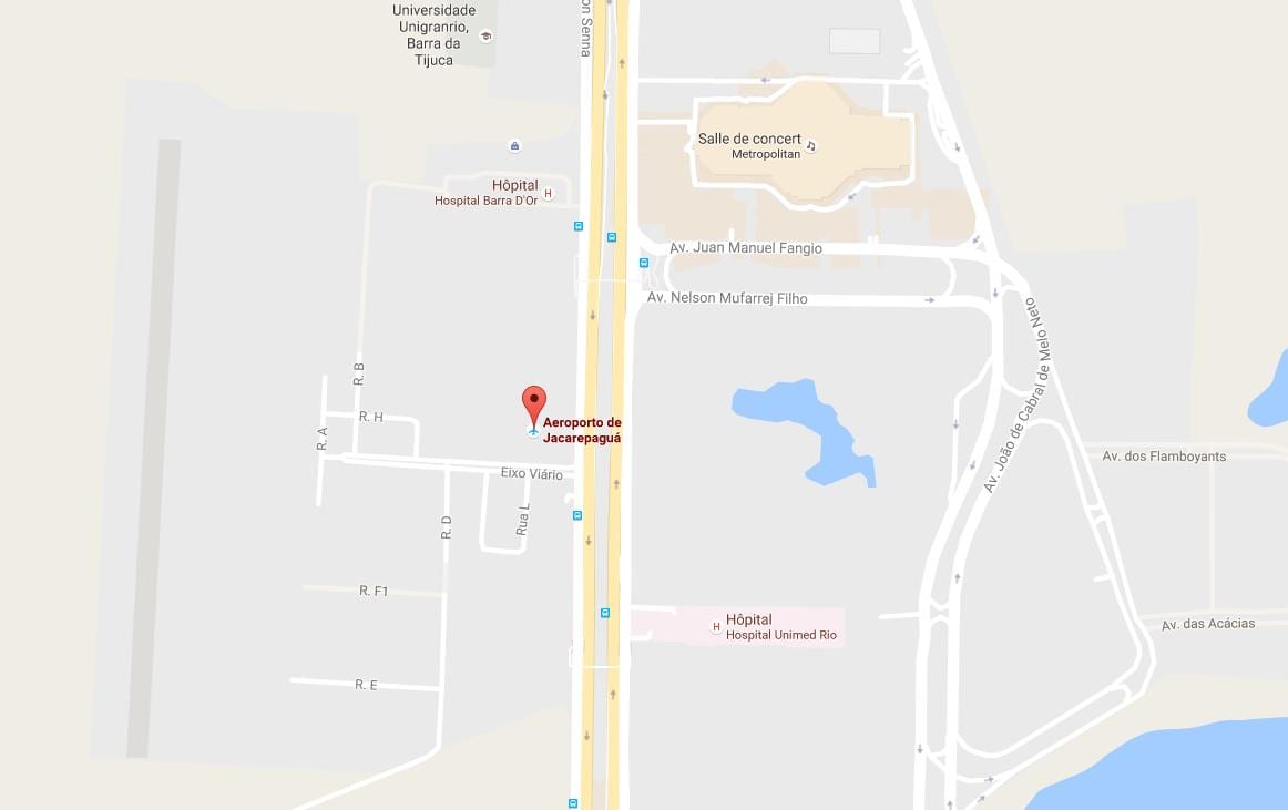Mapa de Jacarepaguá-Roberto Marinho aeroport