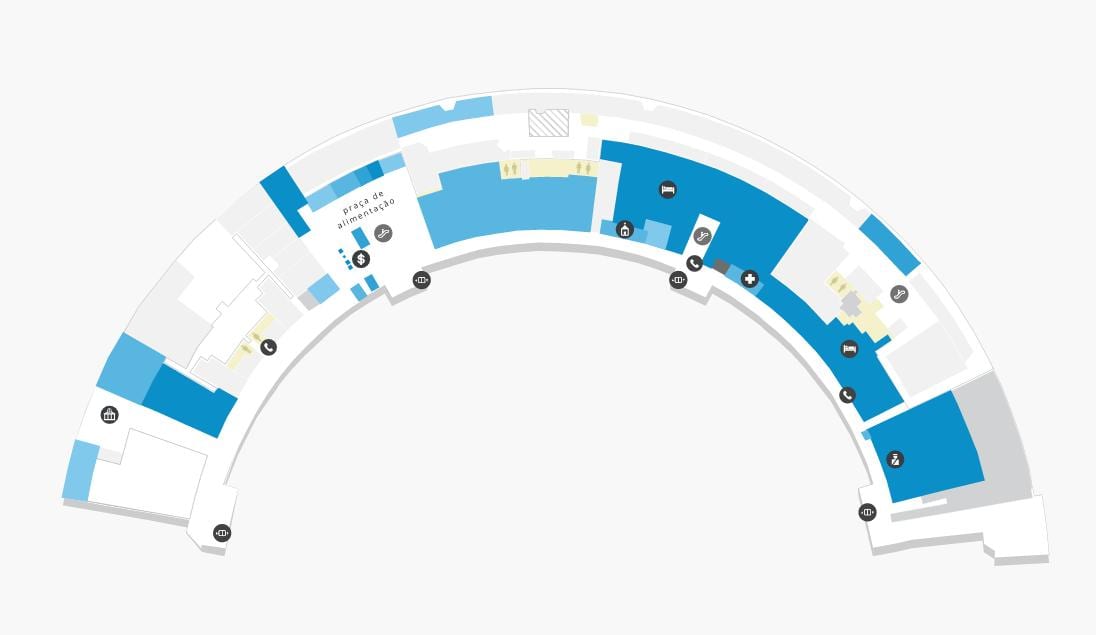 Mapa de l'aeroport de Galeão Terminal 1 Nivell 2