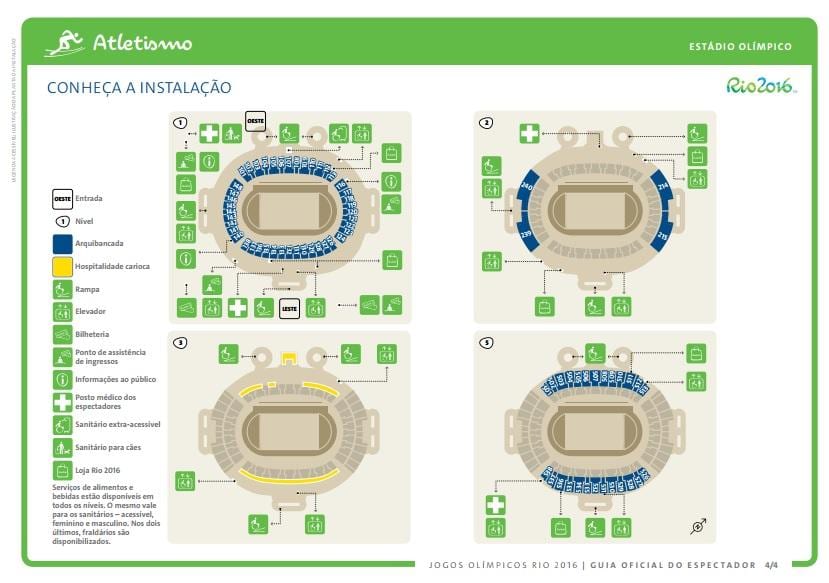 Mapa de l'estadi olympique de rio de janeiro