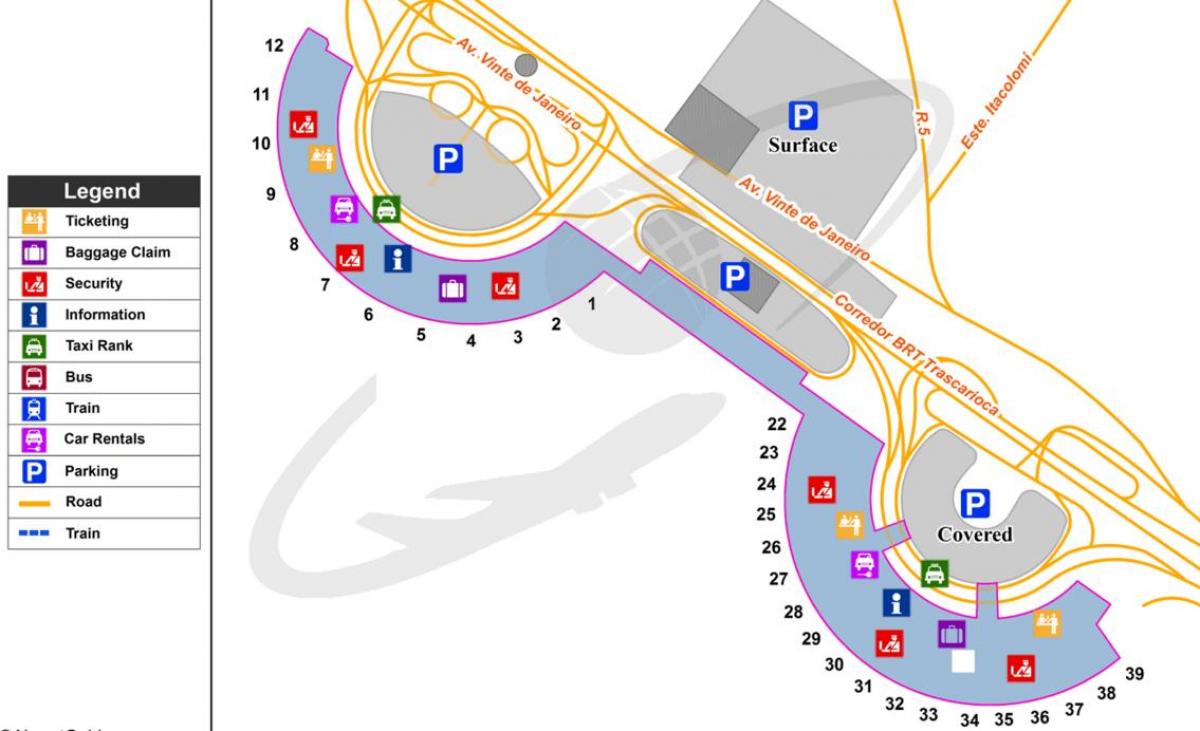 Mapa de l'aeroport de Rio de Janeiro