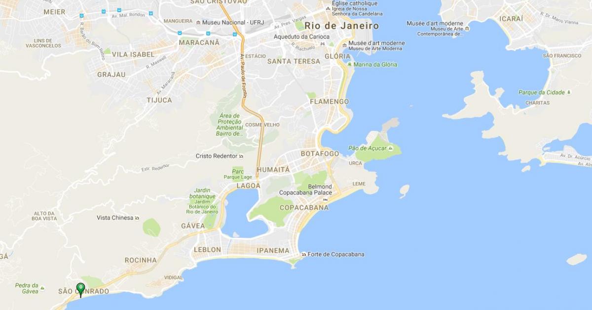 Mapa de la platja de São Conrado