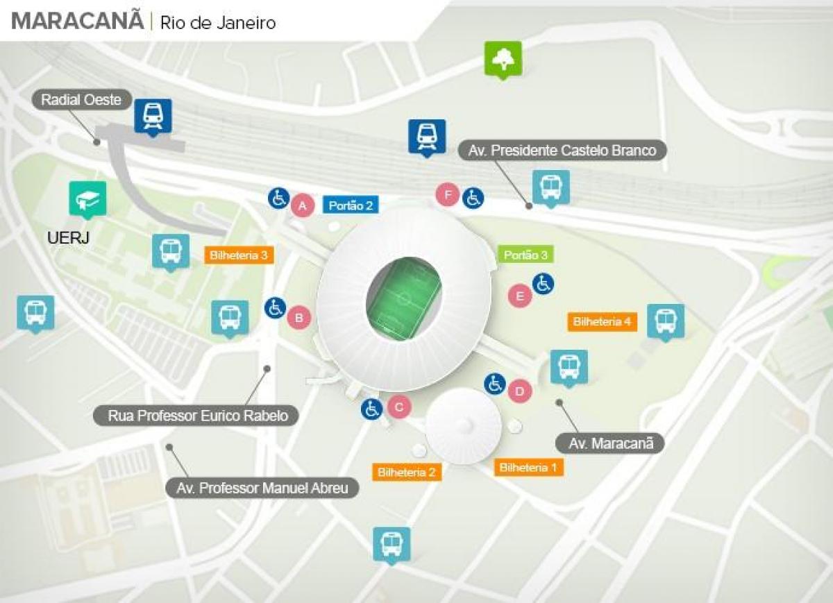 Mapa de Maracanã stadium accès