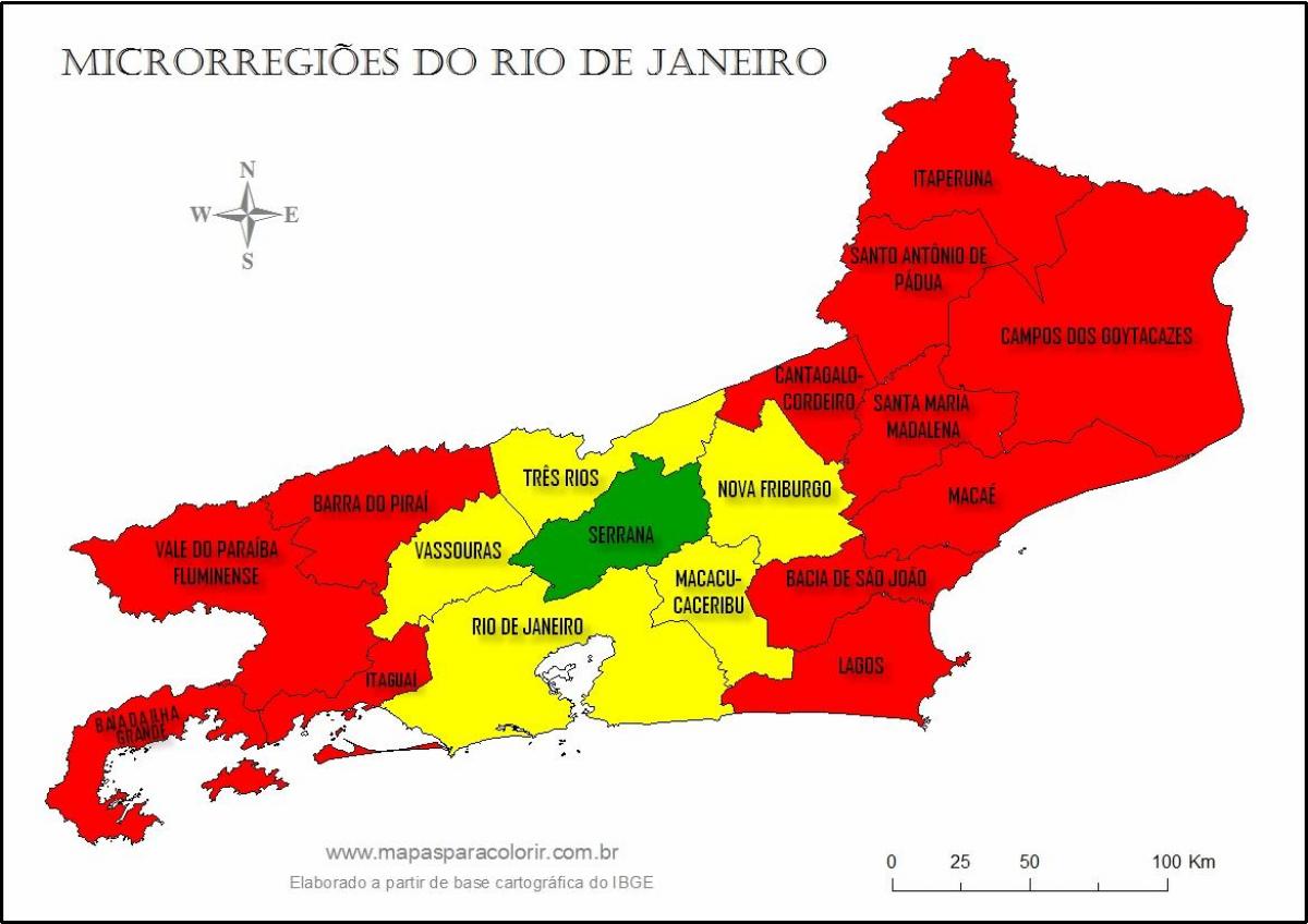 Mapa de les regions a Rio de Janeiro