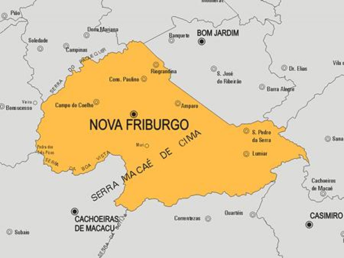 Mapa de la Nova Friburgo municipi