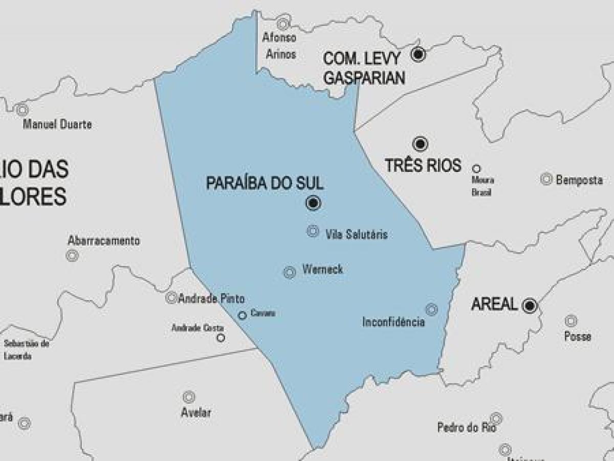 Mapa de Paraíba do Sul municipi