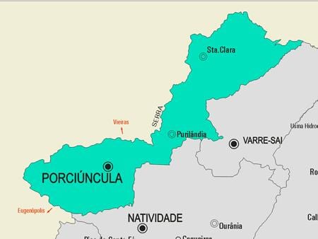 Mapa de la Porciúncula municipi