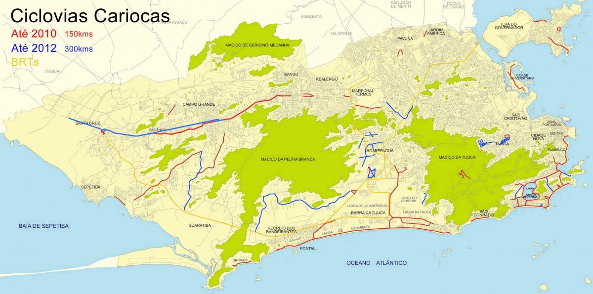 Mapa de senders per a bicicletes Rio de Janeiro