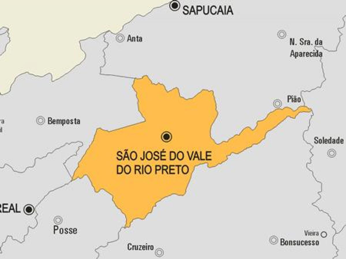 Mapa de São José do Vale do Rio Preto municipi