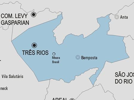 Mapa de Três Rios municipi
