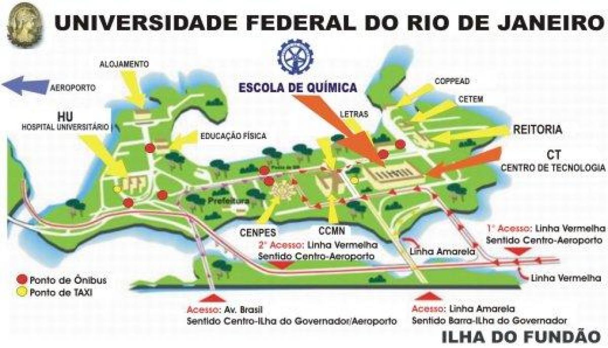 Mapa de la universitat Federal de Rio de Janeiro
