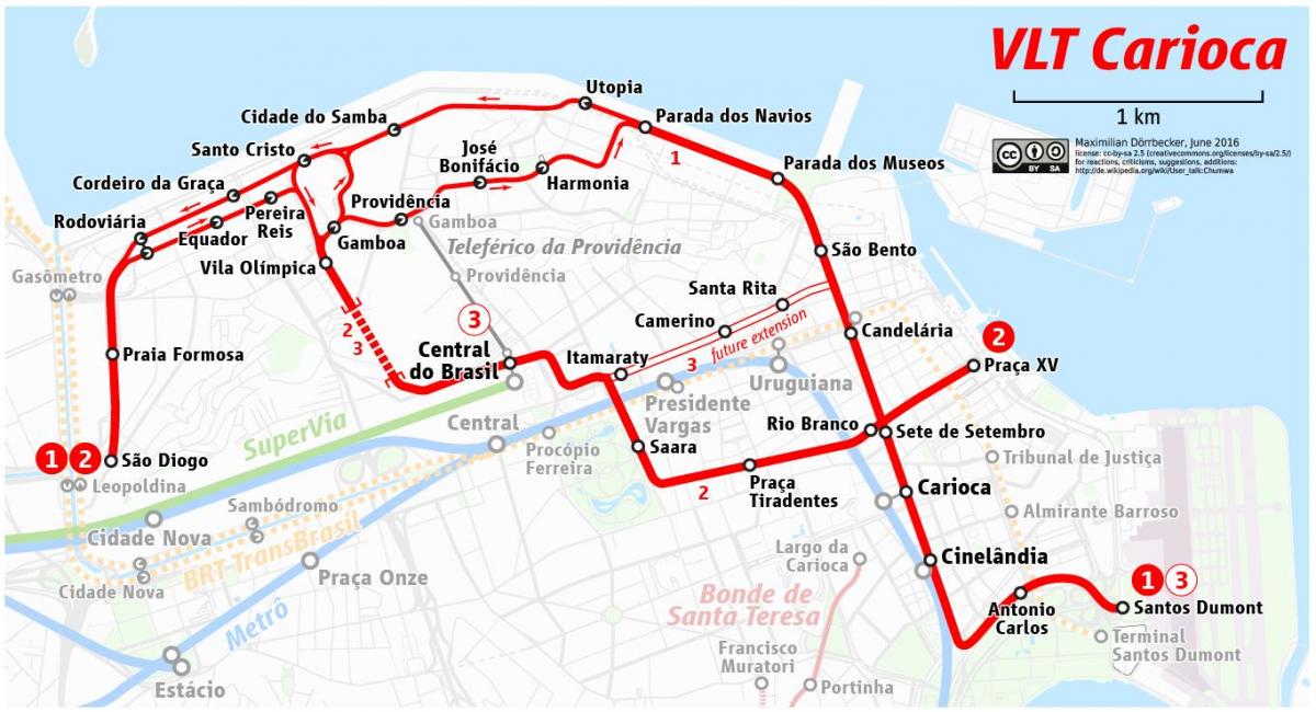 Mapa del VLT Rio de Janeiro