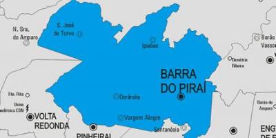 Mapa de la Barra de fer Piraí municipi