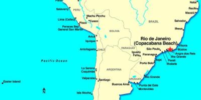 Mapa de Rio de Janeiro a Amèrica del Sud