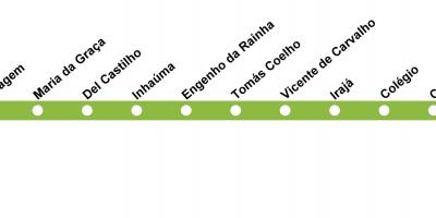 Mapa de Rio de Janeiro metro - Línia 2 (verd)
