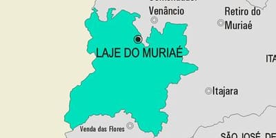 Mapa de Laje fer Muriaé municipi