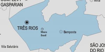 Mapa de Três Rios municipi